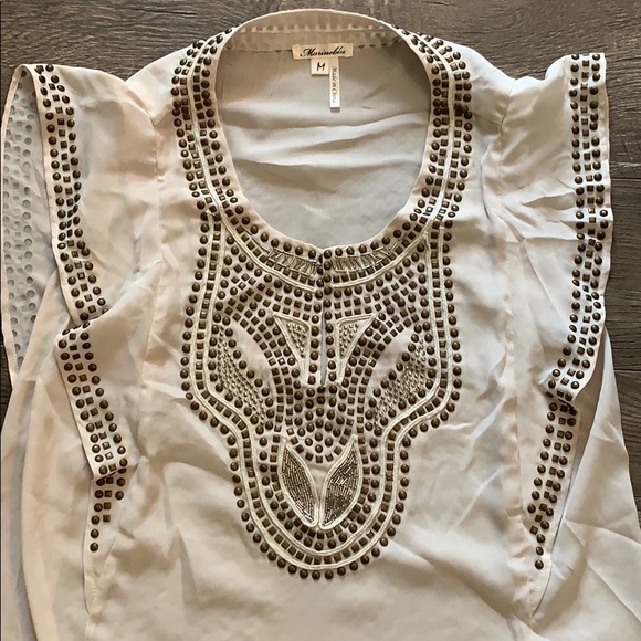 Studded Flutter Sleeve Top - Picture 2 of 6